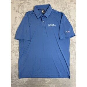 FJ FootJoy Tour Championship Golf Polo Shirt Blue XL Athletic Fit